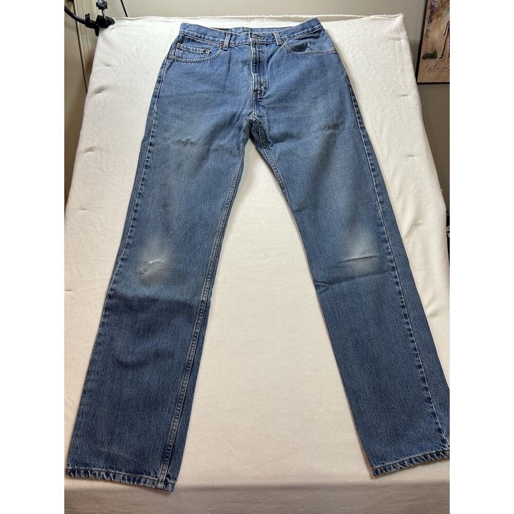 Vintage Levis 505 Jeans Mens 34x34 Red Tab Denim Reg fit Straight Leg WORN